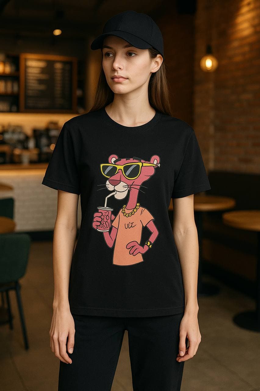 تیشرت لانگ پلنگ صورتی کد 1055