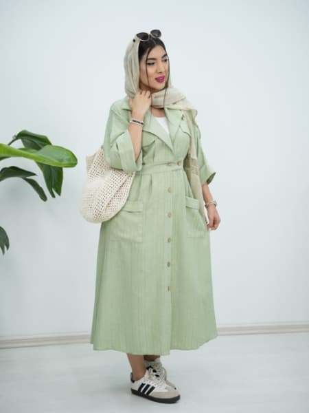 مانتو بلند پشت کش پروانه کد6285