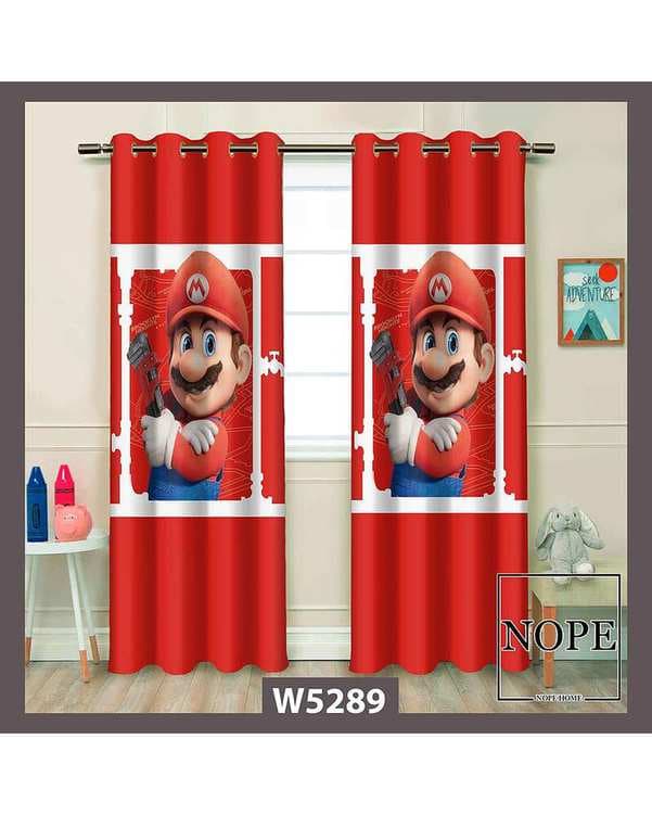 پرده کودک مخمل نوپه هوم Nopehome مدل پانچی طرح سوپر ماریو کد W5289
