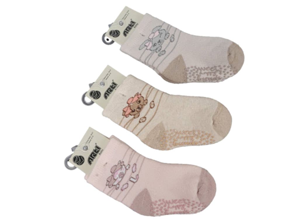 جوراب مچی حوله ای استپ دار دخترانه طرح حیوانات آرتی ARTI