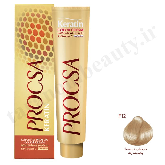 رنگ مو پروکسا پلاتینه هفت رنگ f12