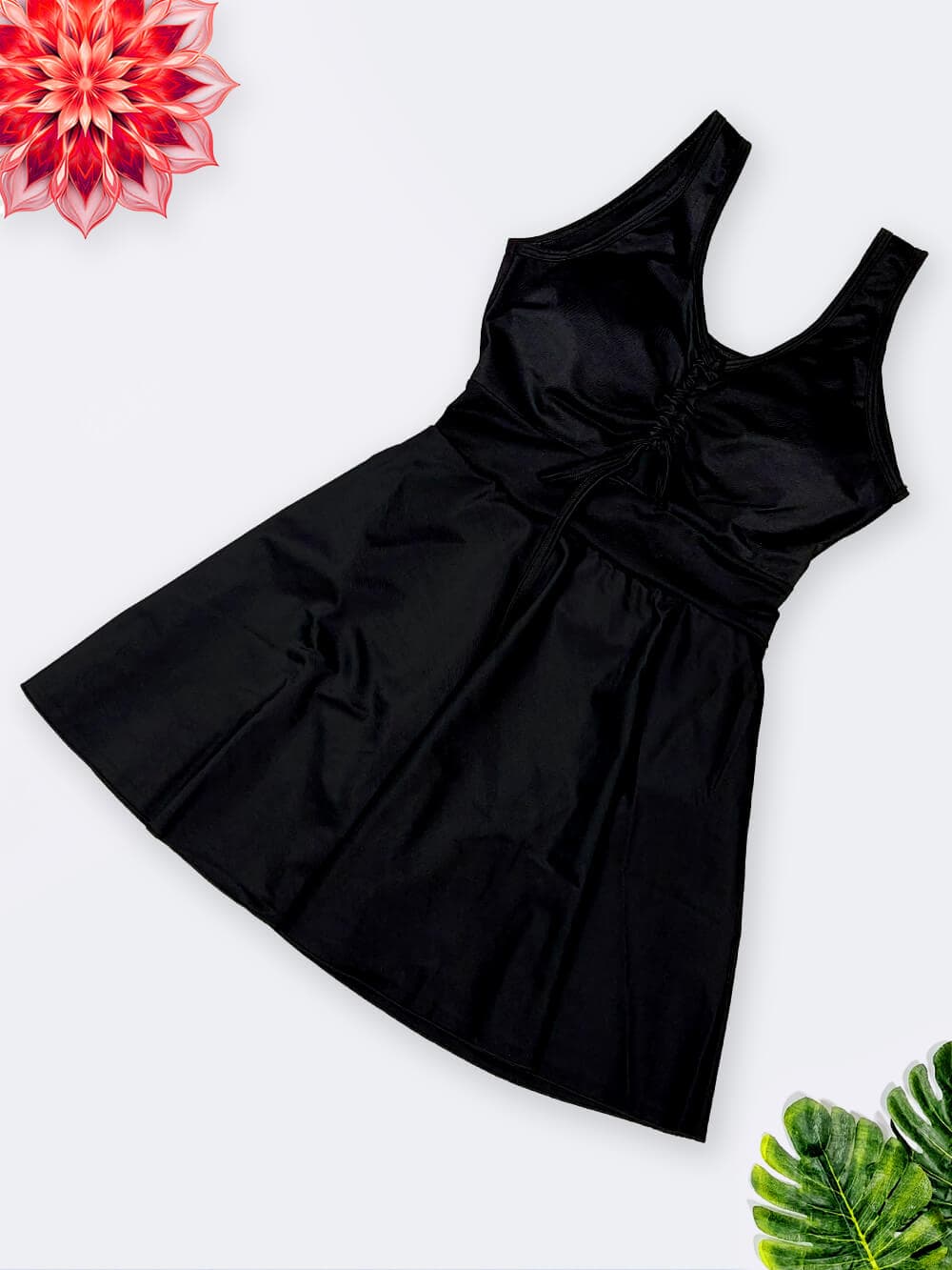 مایو زنانه دامنی مشکی رنگ با دوخت زیبا و شیک برند شهره ( Shohreh ) و کاپدار