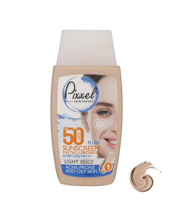 کرم ضد آفتاب رنگی SPF50 بژ روشن پیکسل Pixxle مناسب پوست چرب و دارای جوش