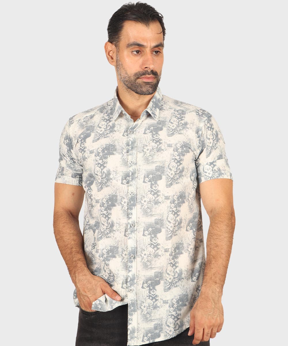 پیراهن مردانه آستین کوتاه طرحدار 0953