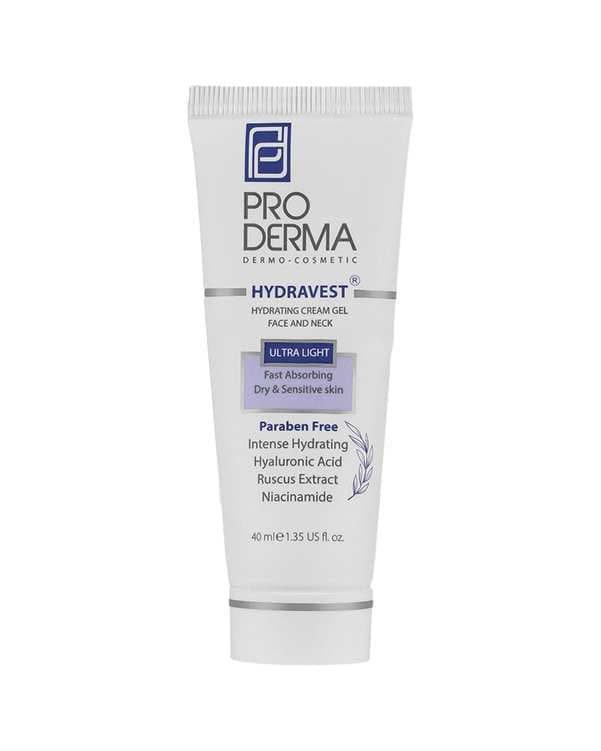 کرم ژل آبرسان صورت و گردن پرودرما Proderma مدل Hydravest حجم 40ml