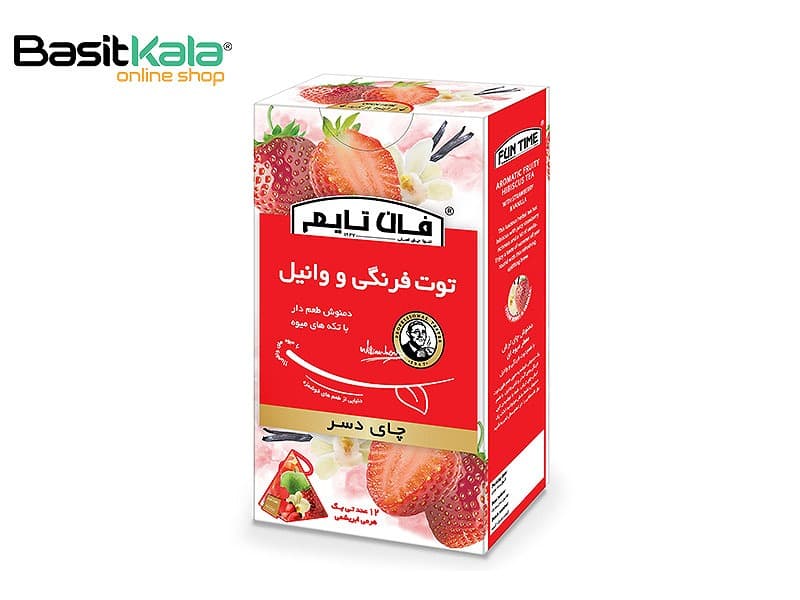 چای دسر توت فرنگی و وانیل12 عددی فان تایم fun time