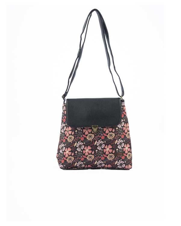 کیف دوشی وندی Vandy مدل نارگل طرح گل درشت کد 1148