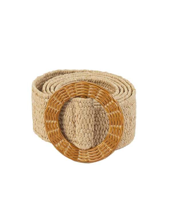 کمربند زنانه کنفی کشی کرم روشن بیسراک Bisrak مدل WB-WM380-1-101