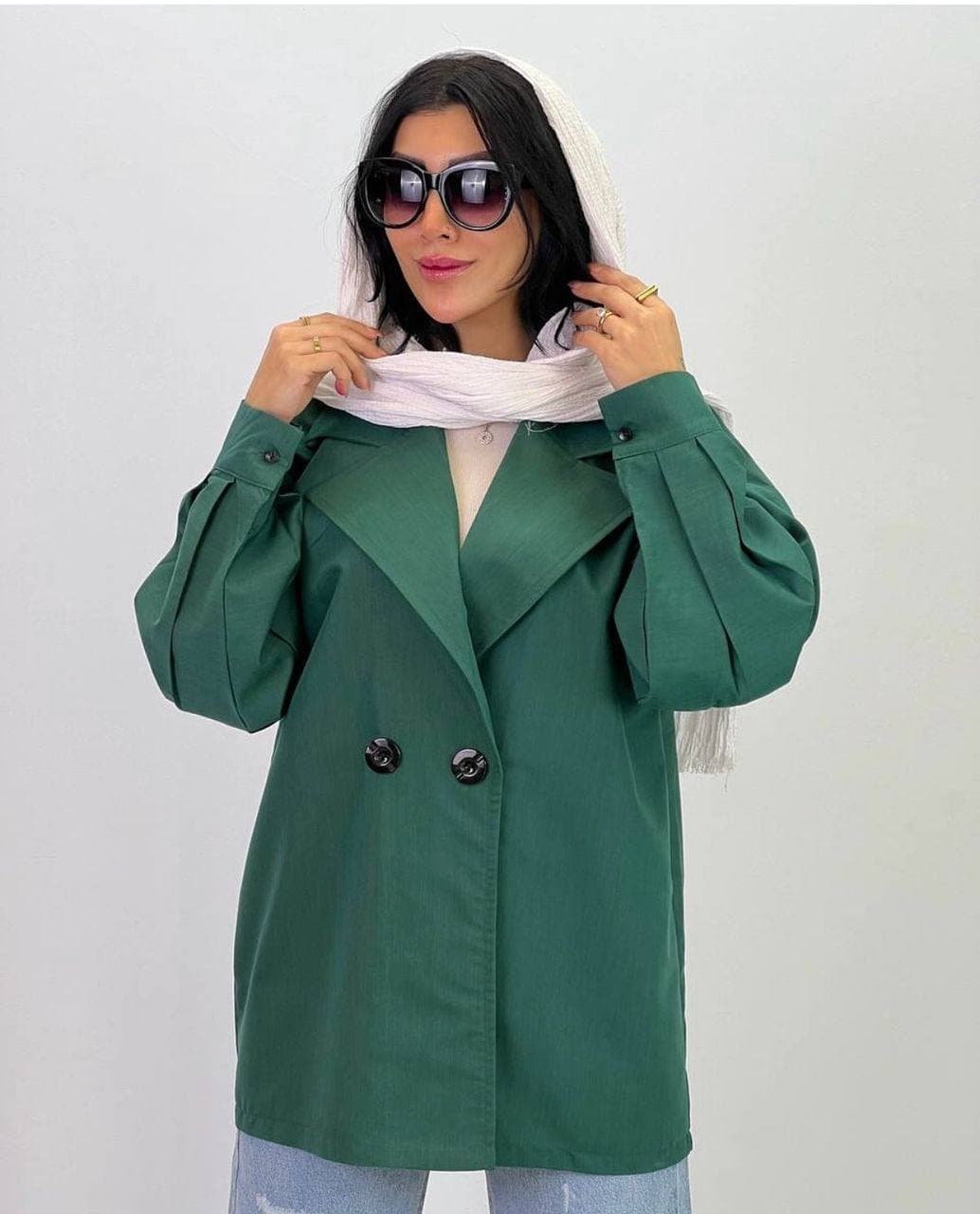 مانتو ترنچ دکمه دار کد 1025