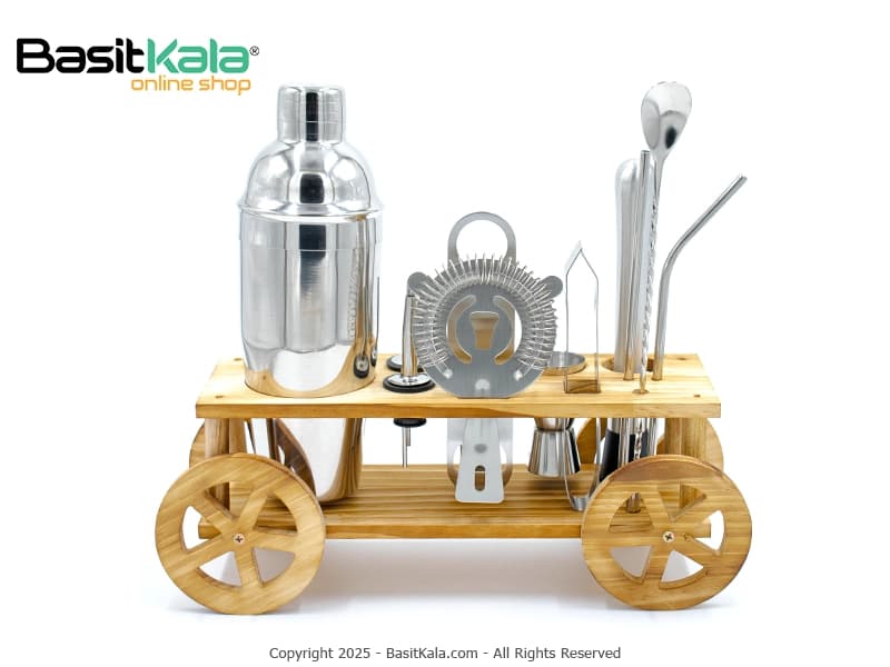 ست بار سرد 13 تکه استیل با پایه کالسکه کد 1317 یونیک لایف