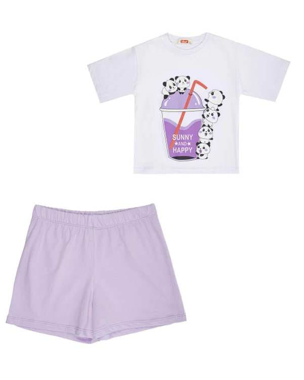 ست تی شرت و شلوارک دخترانه یاسی مادر Madar مدل Pindo