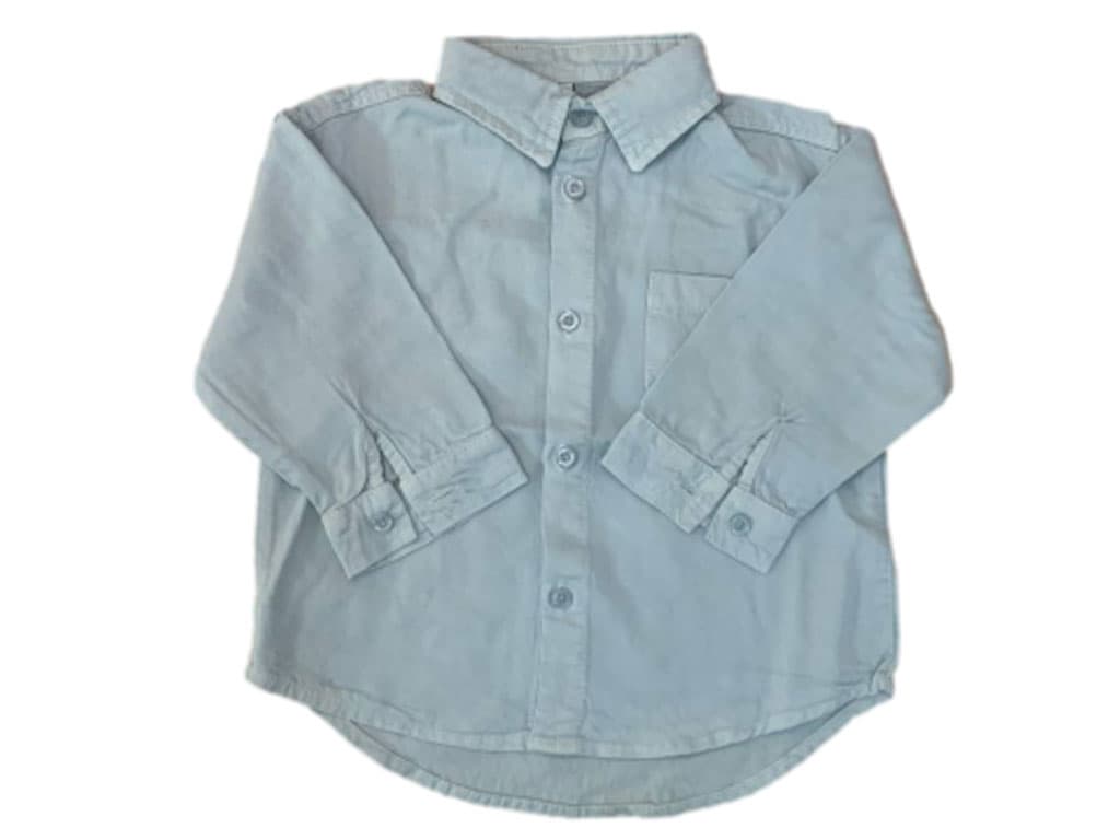 پیراهن کتان نوزاد و کودک پسرانه رنگ آبی روشن