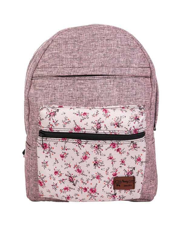 کوله پشتی لپ تاپ مشکی نارنجی وندی Vandy مدل رامک طرح گل درشت کد 1144