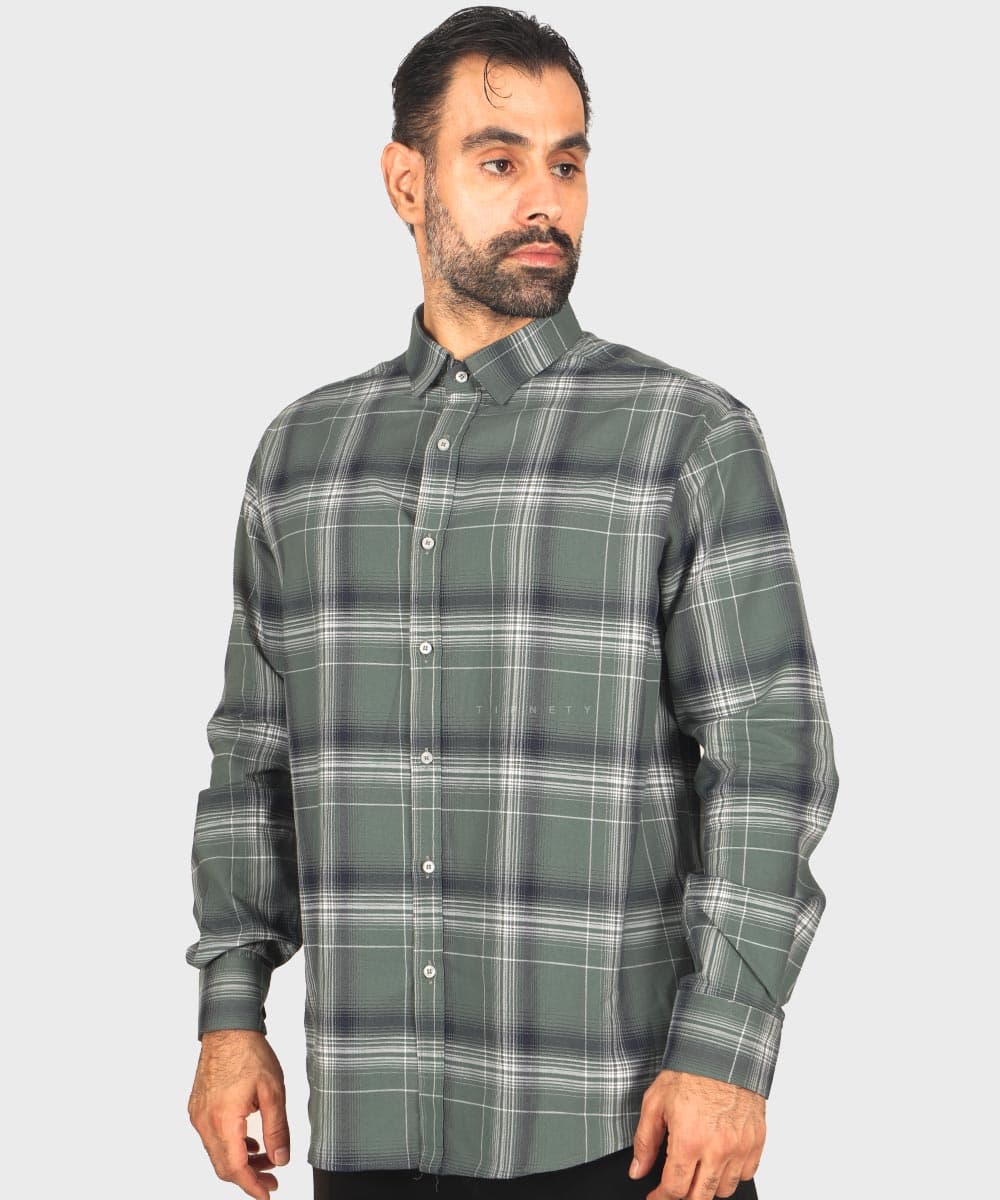 پیراهن مردانه آستین بلند چهارخانه 0324