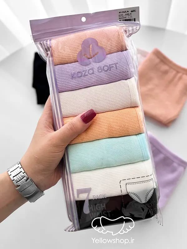 شورت کبریتی ریز اسلیپ زنانه کوزا KOZA قواره بزرگ پک هفت تایی کد 21291