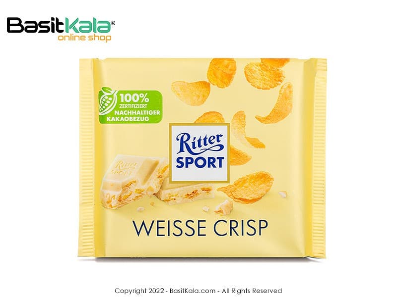 تابلت شکلات سفید کریسپی (کرن فلکس) 100 گرم ریتر اسپرت