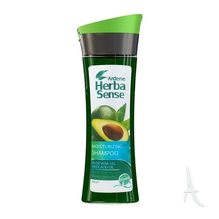 شامپو کراتینه رطوبت رسان مو آردن هرباسنس Ardene Herba Sense مناسب موهای خشک و دارای موخوره حاوی ژل آلوئه ورا و روغن آووکادو