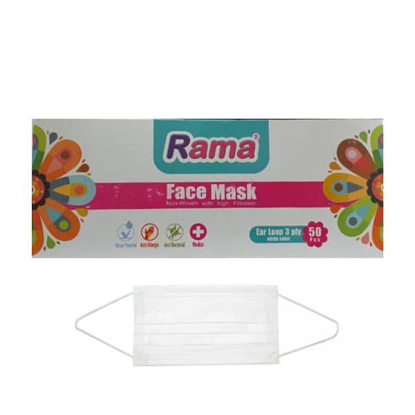 ماسک سه لایه کشدار راما بسته 50 عددی