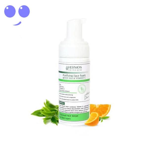 خرید فوم پاک کننده صورت چای سبز و ویتامین سی هرموس حجم 150 میلی لیتر قیمت ارزان