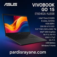 لپ تاپ 15.6 اینچی ایسوس مدلVivobook Go 15 E1504GA i3 (N305) 4G 256SSD INTEL FHD