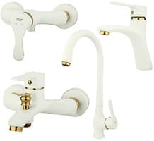 ست شیرآلات راسان مدل صدف شیری طلایی