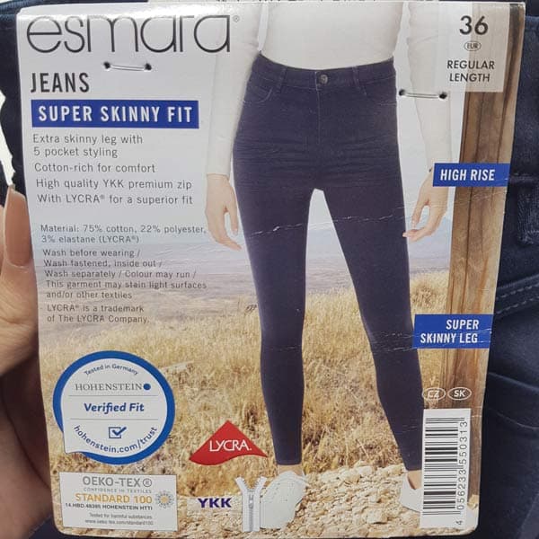 شلوار جین زنانه سوپر اسکینی فیت اسمارا کد bano1755