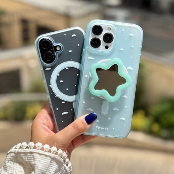 قاب ابر آبی با پاپ سوکت ستاره