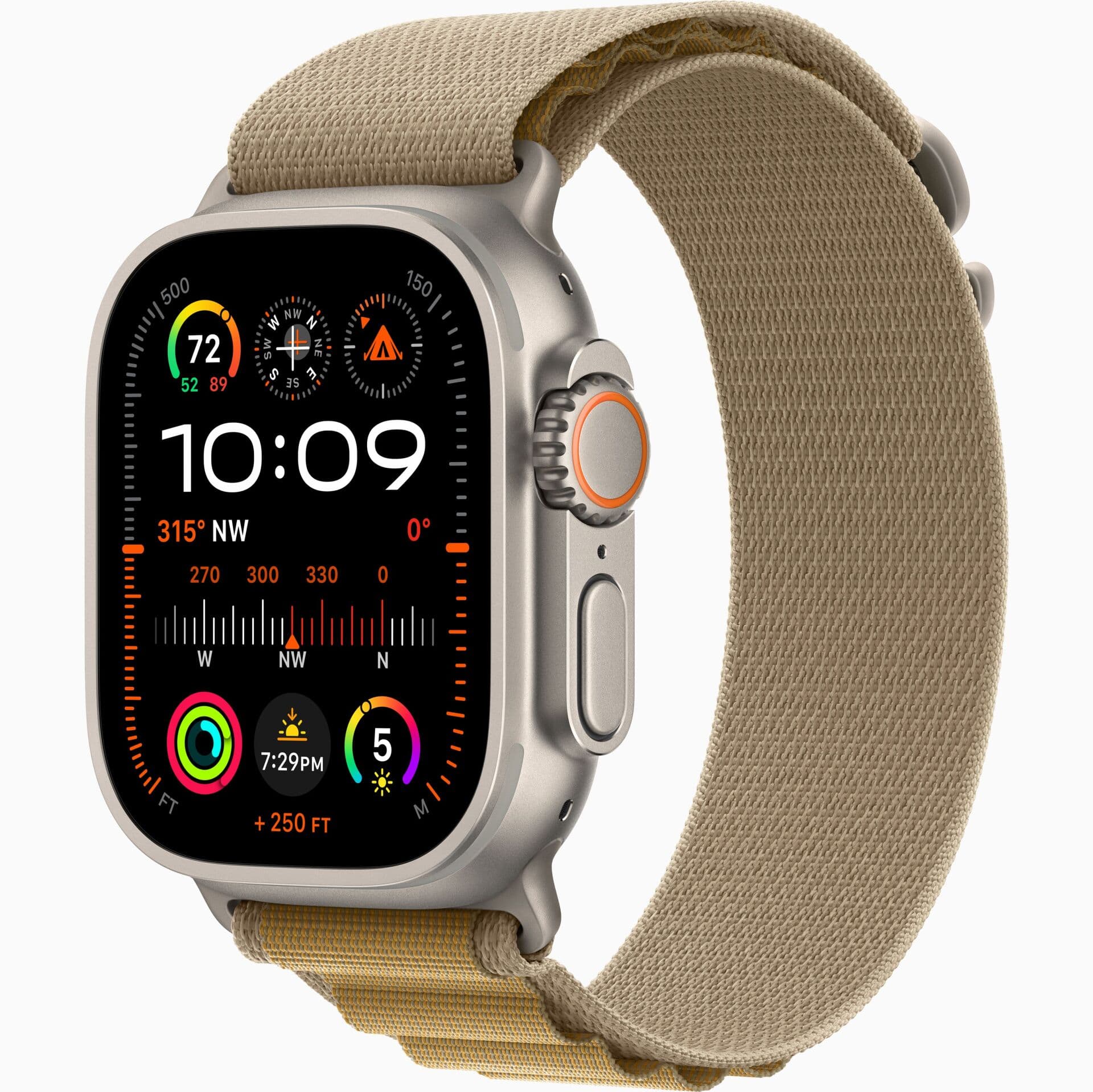 اپل واچ اولترا 2 جدید iWatch Ultra 2 New 49mm بند Alpine Loop بژ / بدنه نچرال