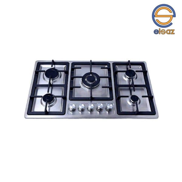 اجاق گاز صفحه ای جنرال 5 شعله استیل رومیزی جنرال طرح بوش