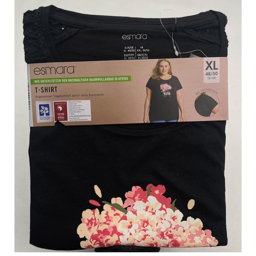 تیشرت زنانه مشکی برند اسمارا کد b3570