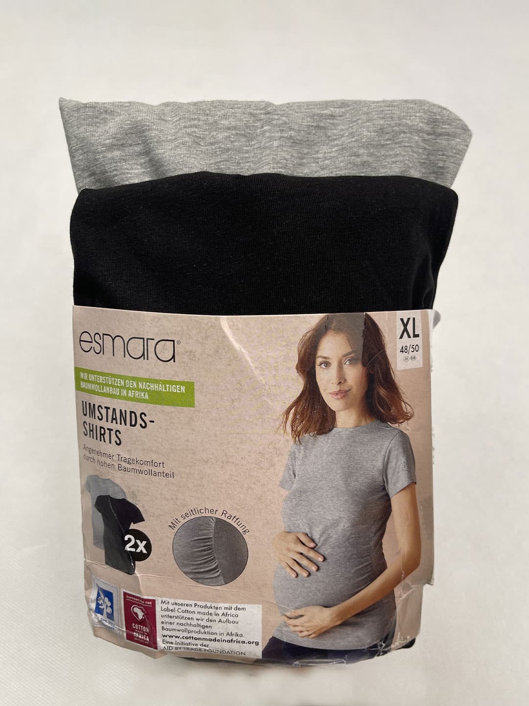 تیشرت بارداری زنانه برند esmara ( پک 2 عددی) کد b3612