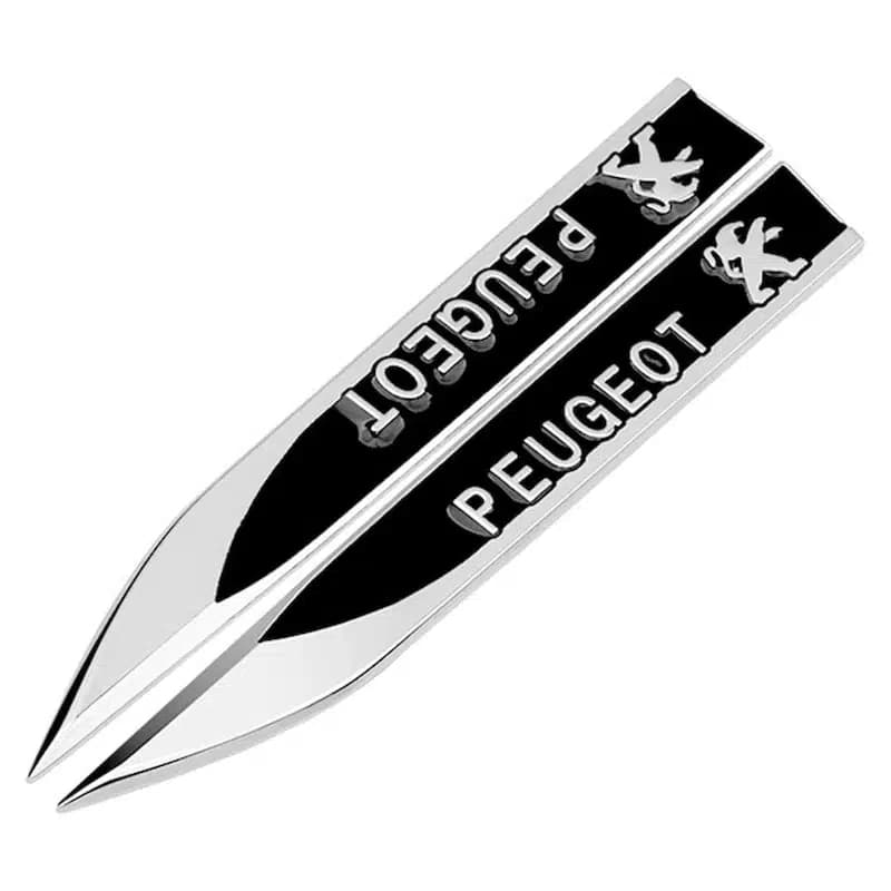 آرم فلزی روی گلگیر PEUGEOT استیل مشکی