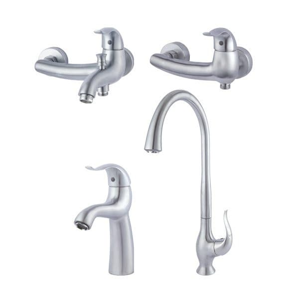 ست شیرآلات راسان مدل اکتاو کروم مات