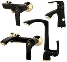 ست شیرآلات مشکی راسان مدل لوتوس