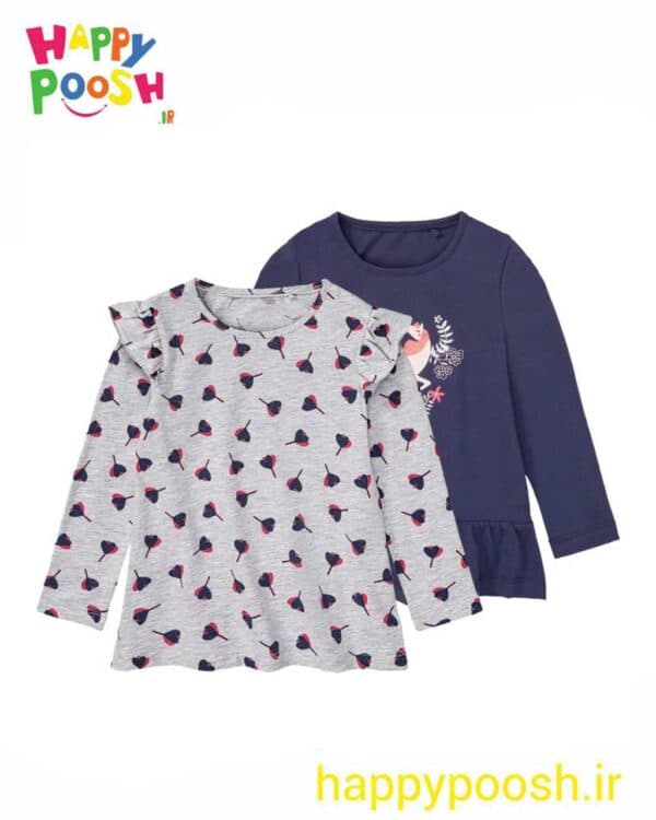 پک دوتایی بلوز دخترانه نخی