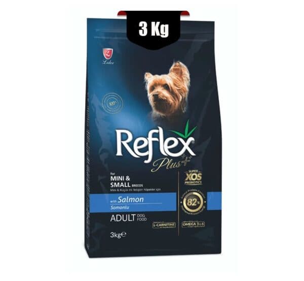 غذای خشک سگ نژاد کوچک رفلکس پلاس طعم سالمون (Reflex Plus Adult Dog Mini Small) وزن 3 کیلوگرم