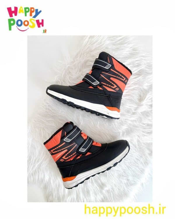 نیم بوت مشکی نارنجی