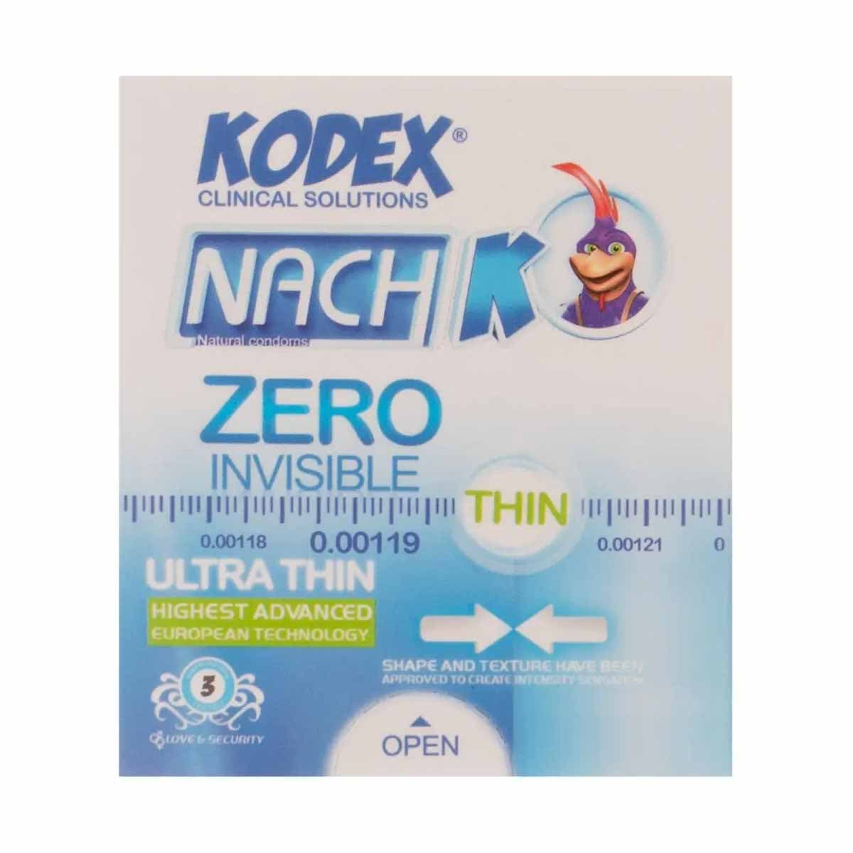 کاندوم کدکس مدل Zero Invisible بسته 3 عددی