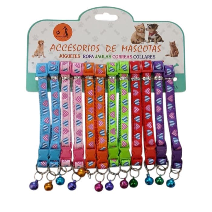 قلاده گردنی گربه زنگوله دار طرح قلب