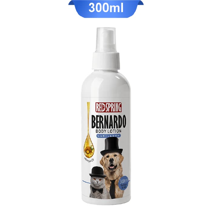 لوسیون بدن رد اسپرینگ برناردو برای سگ و گربه های جنتلمن Redspring bernardo body lotion gentelmen حجم ۲۵۰ میلی لیتر