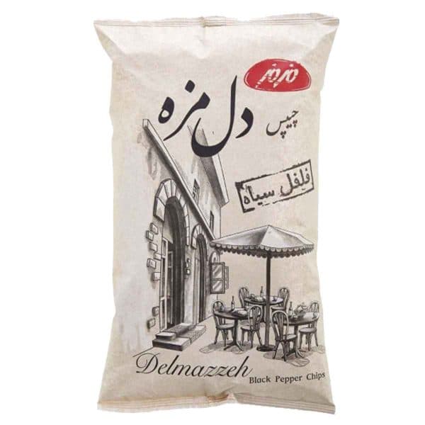 چیپس فلفل سیاه دل مزه مزمز 90 گرم