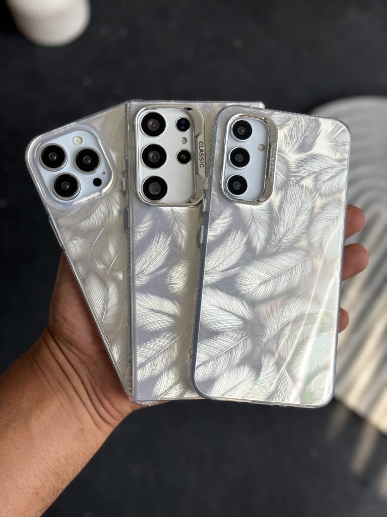 قاب موبایل سامسونگ پر مرغ عشق نقره ای هلوگرامی