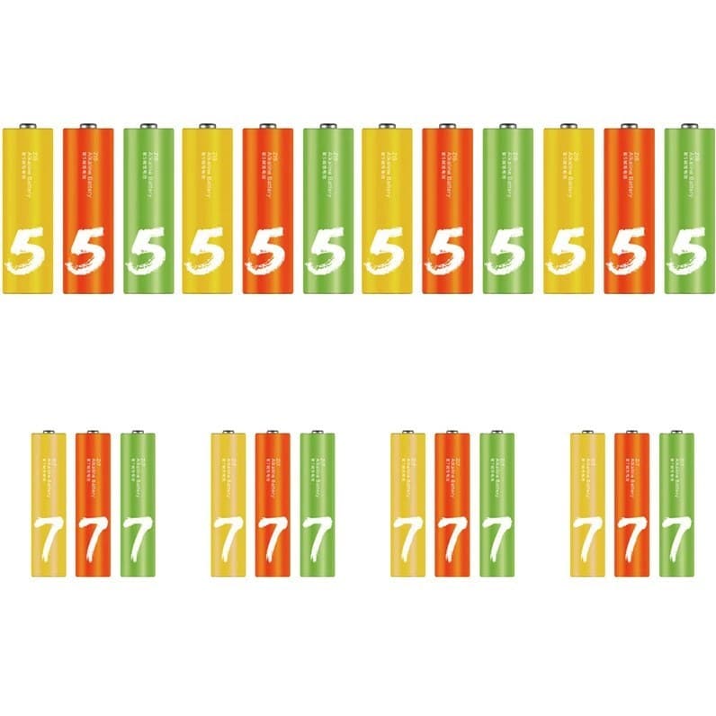 باتری آلکالاین قلمی و نیم‌قلمی شیائومی مدل ZI5 ZI7 بسته 24 عددی