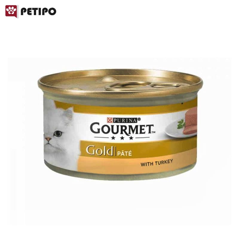 کنسرو گربه گورمه گلد پته با گوشت بوقلمون (Gourmet Gold Pate With Turkey-Hindi) وزن 85 گرم