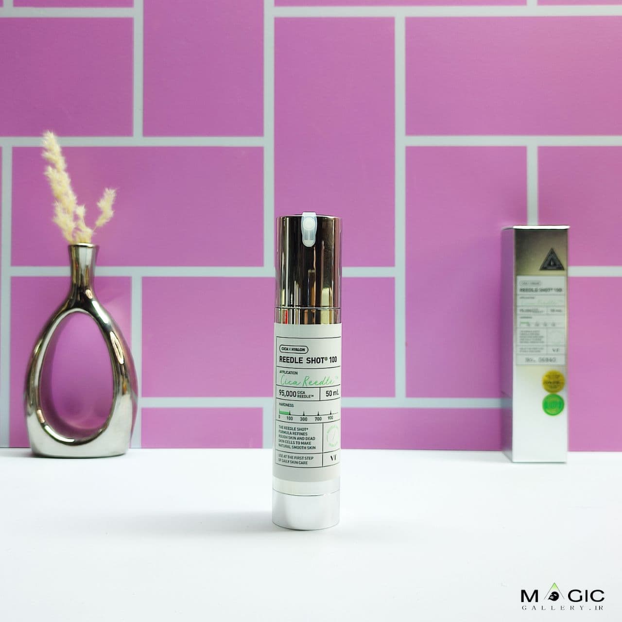 سرم میکرونیدلینگ ریدل شات ۱۰۰ VT | حاوی ۹۵۰۰۰ سوزن گیاهی سیکا و هیالورونیک اسید REEDLE SHOT 100