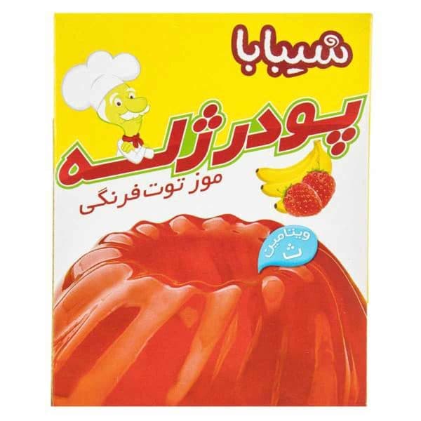پودر ژله با طعم موز توت فرنگی شیبابا 100 گرم