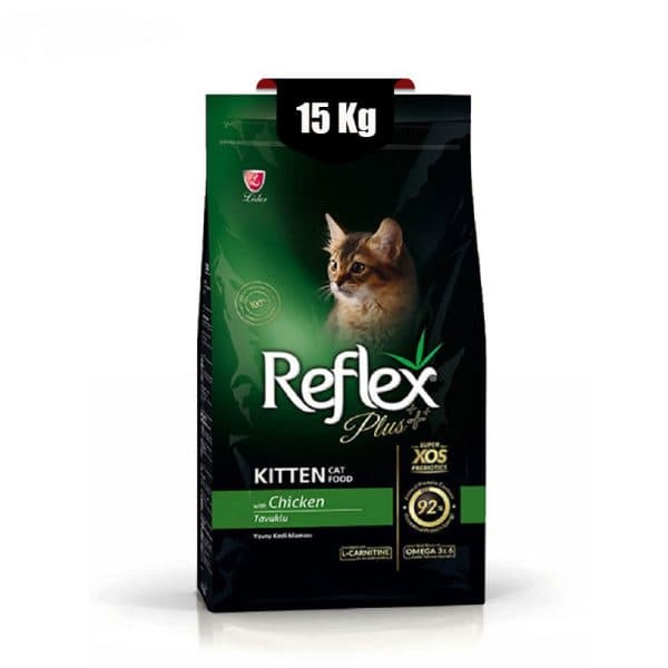غذای خشک گربه کیتن رفلکس پلاس با طعم مرغ (Reflex Plus Kitten Chicken) وزن 15 کیلوگرم