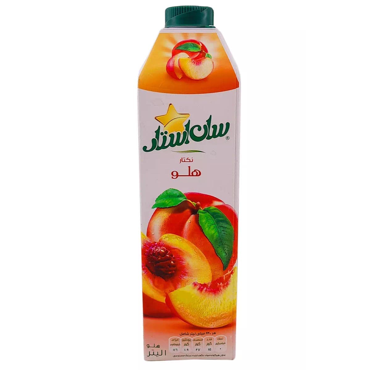آبمیوه نکتار طبیعی هلو سان استار حجم 1 لیتر