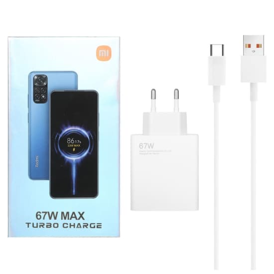شارژر دیواری 67 وات فست شارژ تک پورت شیائومی مدل Turbo Charge به همراه کابل شارژ