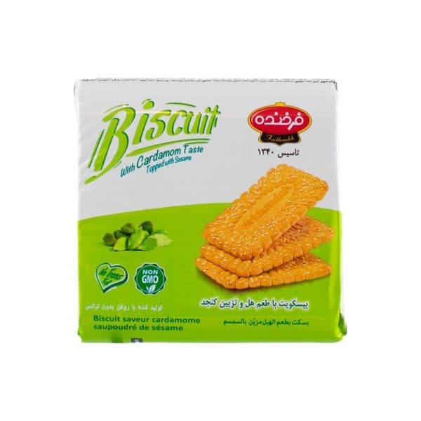 بیسکویت با طعم هل و تزیین کنجد فرخنده 240 گرم